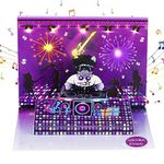 Birthday Card, Funny Musical Birthday Card for Men,3D DJ dog Pop Up Personalized Birthday Card with Music & Light for Men Husband Teenage Boy Grandson Boyfriend Brother Dad Grandfather Nephew Son Him