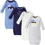 Luvable Friends Unisex Baby Cotton Gowns, Trucks, 0-6 Months