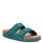 BIRKENSTOCK Arizona Women's Open Toe Sandals Casual Sandals Dark Blue Suede 4-4.5 UK Men/ 6-6.5 UK Women (Narrow), Dark Teal Suede, 4-4.5 UK Men/ 6-6.5 UK Women (Narrow)