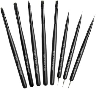 Tipsketch Nail Art Brushes 8pcs Nail Brush For Nail Art With Nail Art Liner Brush and Dotting Pen for Gel Polish Design, French Tips, Detailed Painting, Dotting