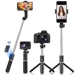 KINGONE Mini Portable Selfie Stick with Wireless Remote 29inch/73cm, 3-in-1 Multifunctional Selfie Stick with Tripod Stand Compatible with iPhone/OnePlus/Samsung/Xiaomi/Oppo and All Phones