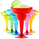 Stock Your Home Multicolor Plastic Margarita Glasses Disposable (Set of 48) Decorations for Cinco de Mayo Parties, Colorful Cocktail Cups for Tropical Party Supplies - Large 12 oz Hurricane Glasses