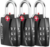 Fosmon TSA Approved Locks for Luggage. Suitcase Locks with Open Alert Indicator, 3 Digit Combination Padlock with Alloy Body for Travel, Backpack Zipper Anti Theft, Locker, Gym, Gun Case, Tent- 3 Pack