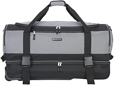 Travelers Club Pinnacle Travel Rolling Duffel Bag, Light Grey, Checked-Large 30-Inch, Pinnacle Travel Rolling Duffel Bag