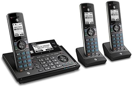 AT&T CLP99387 DECT 6.0 Expandable Cordless Phone with Bluetooth Connect to Cell, Smart Call Blocker and Answering System, Metallic Blue with 3 Handsets