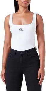 Calvin Klein Jeans CK Rib Tank Top J20J223192 Otras Camisetas de Punto, Blanco (Bright White), XS para Mujer