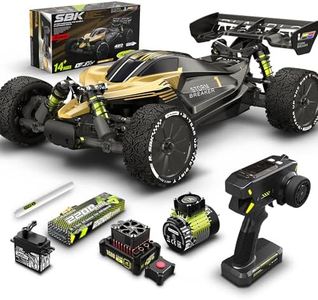 RIAARIO 1/10 Brushless RC Cars, RTR, Beginner, 40+ MPH, Metal Drivetrain, 4WD, Waterproof Electronics, Carbon Fiber, Black, Ages 14+