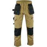 WrightFits Men Pro Builder Work Trousers Khaki - Heavy Duty Safety Combat Cargo Pants - Multi Pockets - Knee Pad Pockets - Triple Stitched - Durable Workwear (30W to 42W) (42W X 31L)