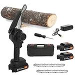 Napacoh 24V Electric Chainsaw, 6 Inch Cordless Mini Chain Saw Cutting Trees and Wood, Trimming Branches, Small Portable Handheld Chainsaw with 2 Batteries and 2 Chains