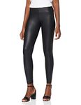 PIECES Women's NEW SHINY LEGGINGS NOOS Leggings, Black, 40 (Manufacturer size: L/XL)