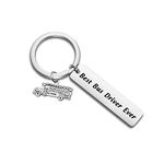 ENSIANTH Bus Driver Keyring Gifts for Best Bus Driver Ever Hand Stamped Key ring (KP2-BUS DRIVER)