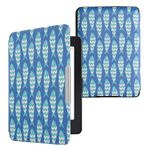 kwmobile Case Compatible with Amazon Kindle Paperwhite Case - eReader Cover - Small Fish Blue/Light Blue/White