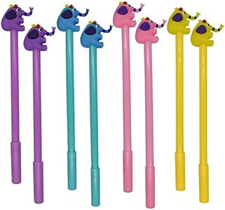 Maydahui 12PCS Elephant Shaped Rollerball Pen Novelty Animal Pens Cool Fancy Fun Kawaii Writing Pen Black Gel Ink for Students Teens Adults