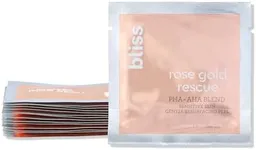 Bliss Rose Gold Rescue Daily Peel - 15 ct | Vegan & Paraben-Free | 8% PHA + AHA Blend for Sensitive Skin | Targets Dull Skin, Wrinkles, Enlarged Pores, Uneven Tone & Texture