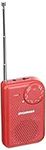 Sylvania Portable AM/FM Pocket Radio with Built-in Speaker, Red