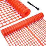 Garden Fence Animal Barrier, Ohuhu 4' x 100' Reusable Snow Fence Netting, Temporary Pool Fence Plastic Safety Fence Roll, Economy Construction Fencing Poultry Fence for Deer Rabbits Chicken Dogs