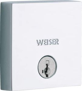 Weiser Downtown Polished Chrome Square Deadbolt Lock, ANSI/BHMA Grade 1 Certified Front Door Lock, Kick Proof, Bump Proof & Anti-theft Exterior Door Lock with Key, Modern Door Locks for Entry Door