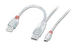 Lindy 1m USB Cable - Dual Power, 2 