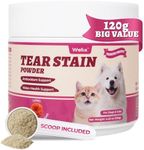 Wellix 4oz Tear Stain Remover for Dogs&Cats - Dog&Cat Eye Infection Treatment with Cranberry, Olive Leaf Extract, Marshmallow Root - Chicken Flavor Eye Stain Remover Powder for Puppy,Kitten