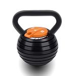 Flexnest The Flexikettle 7-In-1 Adjustable Weight Kettlebells, German Designed Adjustable Weights 5 lbs to 20 lbs, For Men & Women, 20 lbs - Black & Orange