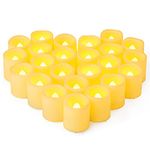 Yakpo 24 Pack 3.8cm x 4.6cm Flameless Flickering Battery Operated Tea Lights, Lit 200+ Hours Flicker LED Votive Candles, Outdoor Electric Fake Candles Bulk for Wedding Halloween Christmas Decorations