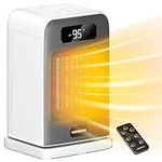 MORENTO Space Heaters for Indoor Use, 1500W Electric Heater, Room Heater with Heating and Fan Modes in Office with Thermostat, Small Space Heaters for Bedroom and Indoor Use (White)