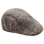 Hioph Flat Cap for Kids Children, Newsboy Caps for Men Tweed Beret Hats Gatsby Caps-One Size（Brown）