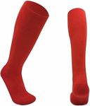 Unisex Football Rugby Sports Hockey Knee High Socks Kids Adult Soccer Knee Socks Youth Outdoor Football Socks (as8, numeric, numeric_3, numeric_6, Red)