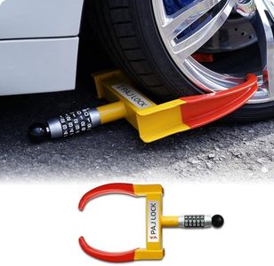 PAJ Lock Wheel Clamp – Immobiliser for Cars, Trucks, Trailers, Motorbikes and Caravans – Adjustable Anti-Theft Device – Heavy-Duty Wheel Lock with Security Key – Robust Parking Clamp