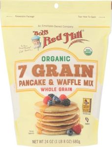 Bob's Red Mill Organic 7 Grain Pancake & Waffle Mix 24 oz (Two Pack) - Multigrain Organic Pancake and Waffle Mix - Double Pack Pancake and Waffle Mix (Two 24 oz resealable bags)