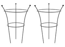 RUDDINGS WOOD Set of 2 x Three Leg Large Metal Peony Supports Ring Cages 83cm high x 52cm diameter Garden Herbaceous Flower Plant Cone Frames