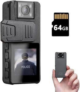 Hoestr 64GB Body Camera 1296P, 3000mAh Camcorder with IR Night Vision, 180° Rotatable Lens and 2 Sturdy Clips, Body Cam with Video Recording for Police Cycle Delivery Home