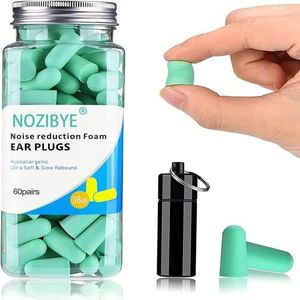 Nozibye Reusable Noise Cancelling Ear Plugs - 120pcs for Concerts, Sleeping & Travel (Mint Green)