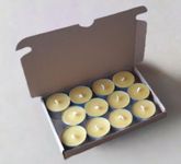 Beeswax Tea Light Candles, Pack of 12, Handmade by Lincolnshire Beekeepers. Stax Of Wax Ltd