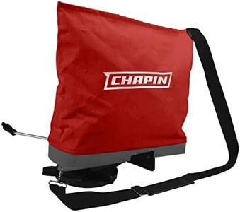 Chapin 84700A 25-Pound Professional Handheld Bag Seed spreader with Waterproof Bag, Enclosed Gears, Rear Baffle, Adjustable Shoulder Strap and Multiple Spread Options, Red, 1.0 Count