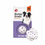 BarkButler x FOFOS Super Durable Bumpy Bounce Ball Dog Toy - White & Purple, Lightweight, Floatable, Gentle on Teeth & Gums, Dog Toys for X-Small to Medium Dogs (0-20kgs), Toys for Dogs of All Breeds