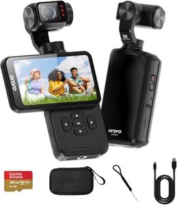ORDRO M5 Vlogging Camera 3-Axis Gimbal Stabilizer, 5K Handheld Camera 3.5'' Rotatable Touchscreen 120° Wide Angle, IR Night Vision Function, Fast Focusing,Face Tracking for YouTube Vlogs, 64G Card