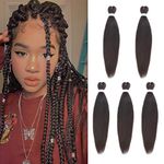 Leeven 8 Packs Pre Stretched Braiding Hair Extension 26'' Yaki Straight Texture Easy Braid Profession Braids for Making Jumbo Braid Hair Pre-stretched Synthetic Hair Extension /26 Inch 4#