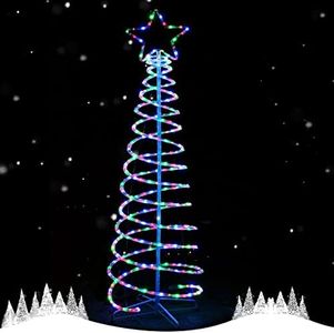 3D Christmas Tree Spiral Lights Fairy LED Rope Light Twinkle for Holiday New Year Wedding Party Indoor Outdoor Xmas Decoration