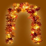 KASZOO 2 Pack Fall Maple Garland wi