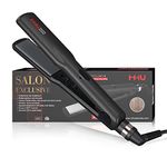 Professional Keratin Hair Straightener 1.25" Wide Flat Iron Hair straightener Instant Heat Up Flat Iron 285℉-450℉, Dual Voltage,Auto Shut Off (Black)
