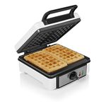 Princess 01.132397.01.001 Waffeleisen für belgische Waffeln 132397 Iron 1200 Watt for Belgian Waffles, Alloy Steel, Silver, Black