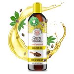 GuruNanda Castor Oil (8 Fl oz), 100% Pure, Cold Pressed & Hexane-Free, Hydrating Carrier Oil, Natural Castor Oil for Hair, Eyebrows & Eyelashes Growth, 237 ml