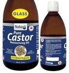 Naka Platinum Pure Certified ORGANIC Expeller Pressed CASTOR Oil - Moisturizes, Softens and Nourishes Skin, Hair and Nails - 500 ml