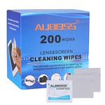 200 Pack Screen Wipes Individually Wrapped Lens Wipes Alibeiss Screen Cleaner Glasses Wipes for Monitor/Laptop/iPad/Phone/TV/PC/Keyboard