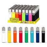 Clipper Reusable Lighter, Classic Mini Refillable Lighters, Solid Assorted Colors Collection, Display of 48 Units (8 Colors), Multi-Purpose Lighter, Premium Quality, Unique Packing Tool, Everyday Use