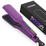 SAOSA Hair Straightener, 2" Wide Hair Straightener Flat Iron, Tourmaline Ceramic Straightening Irons for Women Long & Thick Hair Fast Styling, Dual Voltage, Auto Off, Purple