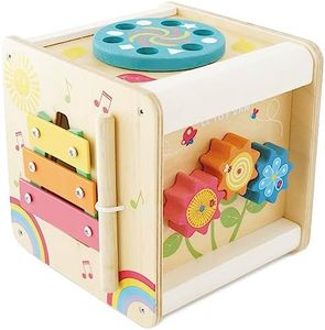 Le Toy Van Petilou Activity Cube Learning Set Premium Wooden Toys for Kids Ages 12 Months & Up, Multi