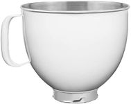 KitchenAid 5 Quart Stainless Steel Bowl for all KitchenAid 4.5-5 Quart Tilt-Head Stand Mixers KSM5SSBWH, White