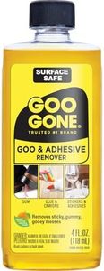 Goo Gone Original Adhesive Remover - 4 Ounce - Surface Safe Adhesive Remover Safely Removes Stickers Labels Decals Residue Tape Chewing Gum Grease Tar